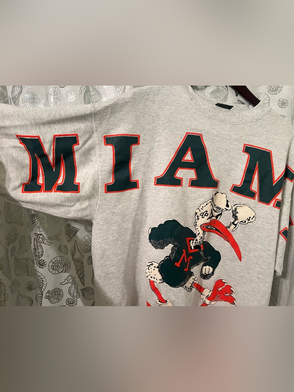 Vintage Miami Hurricanes Savvy Sweatshirt XL Grey Sebastian the Ibis USA Made